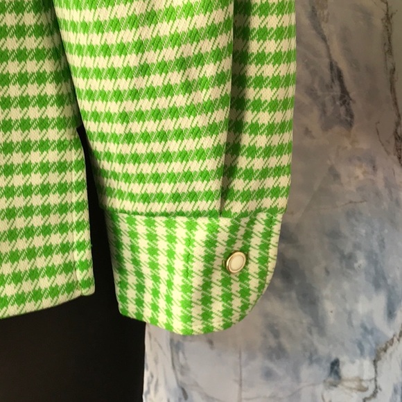 COVintage Bogart of Texas button down shirt pocket green white checkered medium - Picture 4 of 9